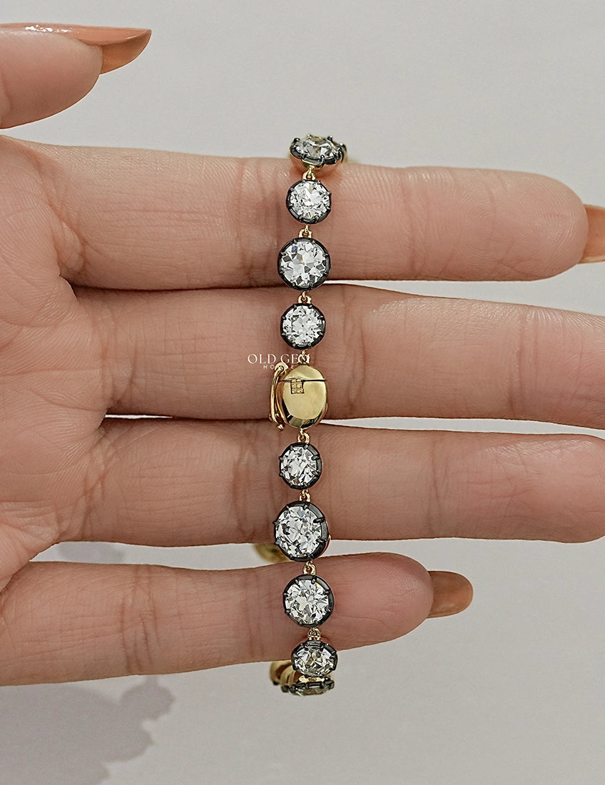 Georgian Style Old European Round Cut Diamond Bracelet Bracelet