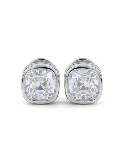 Square Old Mine Cushion Lab Diamond Stud Earring