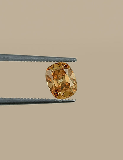 1 Carat Old Mine Cushion Cut Champagne Diamond Lab Grown Diamond