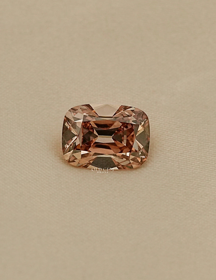 Old Mine Cushion Cut Loose Diamond - Champagne Lab Grown Diamond