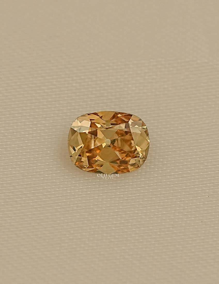 1 Carat Old Mine Cushion Cut Champagne Diamond Lab Grown Diamond