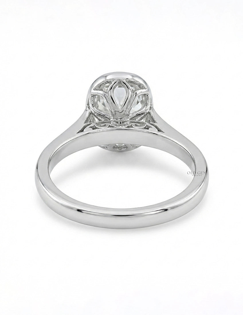 Old Mine Cushion Cut Bezel Set Solitaire Ring