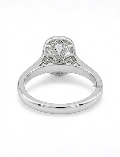 Old Mine Cushion Cut Bezel Set Solitaire Ring