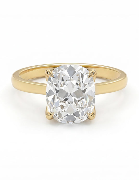 Georgian Old Mine Cushion Cut Solitaire Engagement Ring Engagement Ring