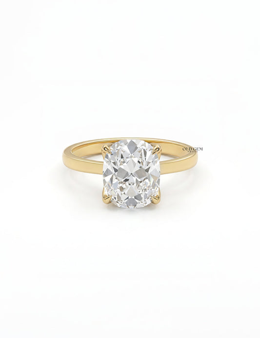 Georgian Old Mine Cushion Cut Solitaire Engagement Ring Engagement Ring