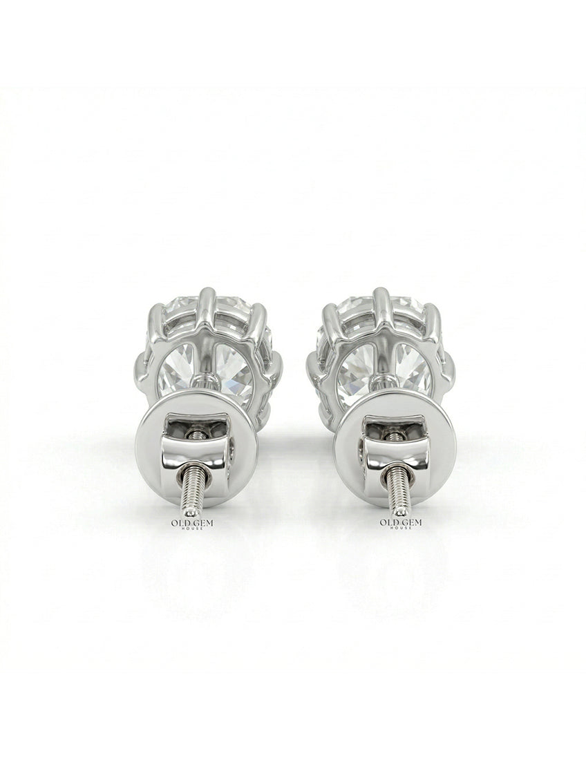 Old Mine Cushion Lab Stud Earring Earrings