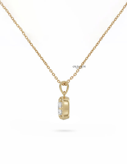 Vintage Style Square Old Mine Cushion Diamond Pendant Necklaces