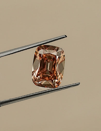Old Mine Cushion Cut Loose Diamond - Champagne Lab Grown Diamond