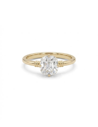 Old Mine Cushion Lab Diamond Solitaire Ring