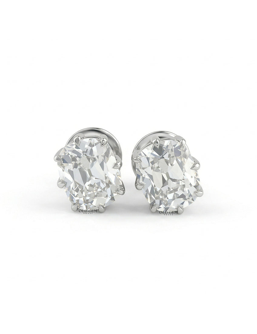 Old Mine Cushion Lab Stud Earring Earrings