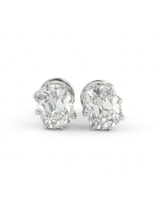 Old Mine Cushion Lab Stud Earring Earrings