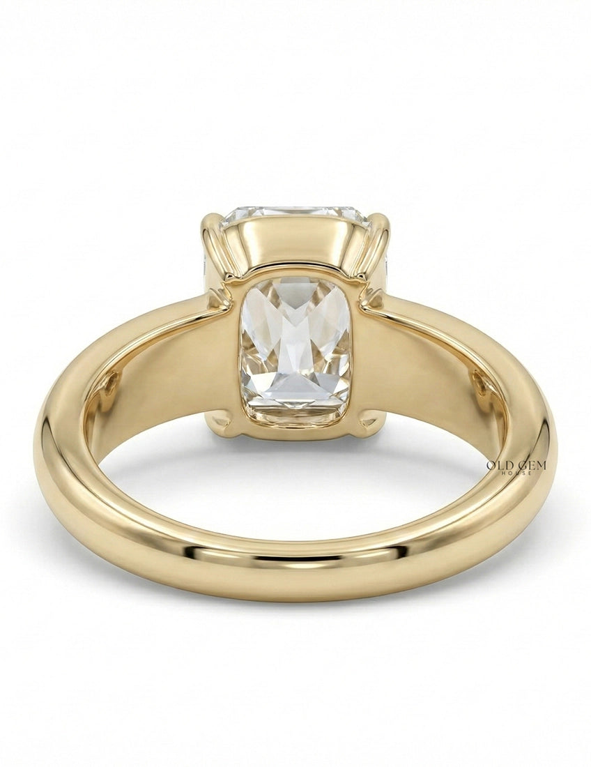 Old Mine Cut Thick Band Ring Men's Jewelry