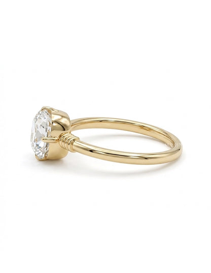 Old Mine Cushion Lab Diamond Solitaire Ring