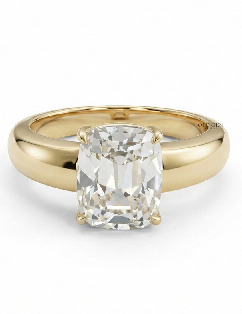 Old Mine Cut Thick Band Ring Men's Jewelry