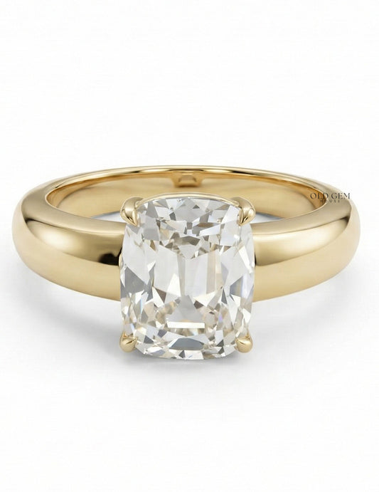 Old Mine Cut Thick Band Ring Men's Jewelry