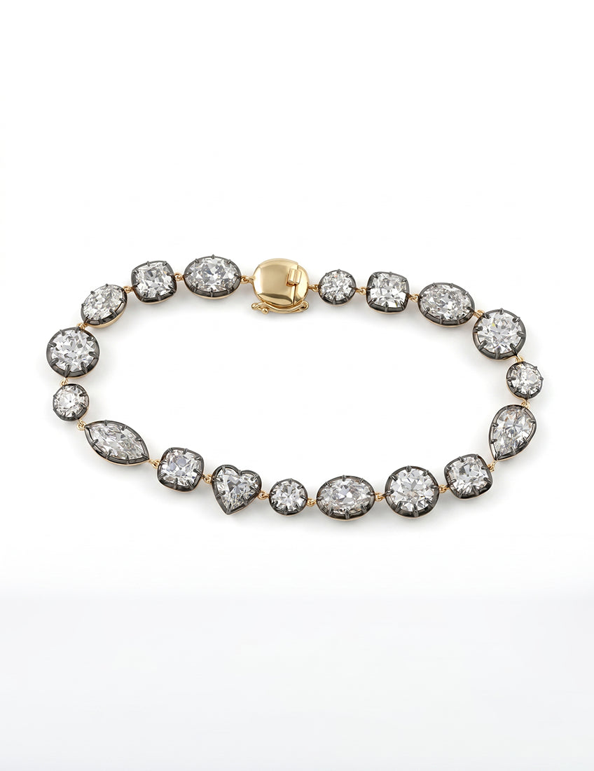 Multi Shape Old Mine Cut Diamond Tennis Bracelet Bracelet