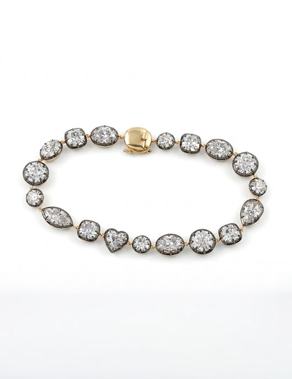 Multi Shape Old Mine Cut Diamond Tennis Bracelet Bracelet