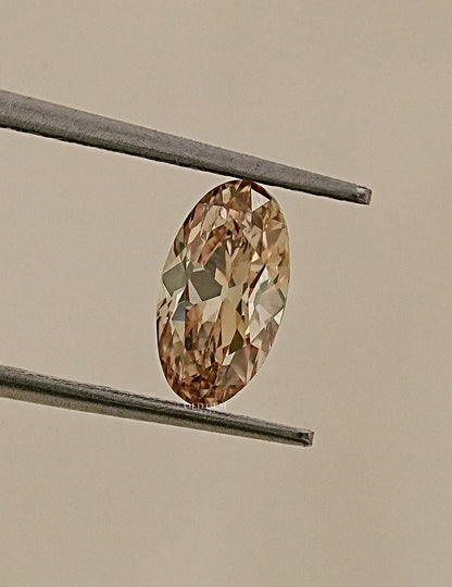 Old Mine Moval Cut Champagne Diamond Lab Grown Diamond