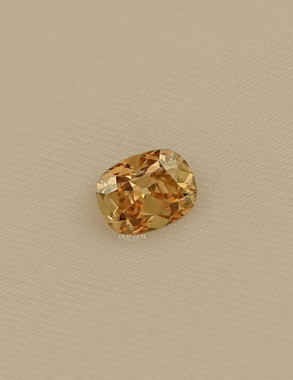 1 Carat Old Mine Cushion Cut Champagne Diamond Lab Grown Diamond