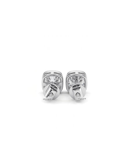 Square Old Mine Cushion Lab Diamond Stud Earring Earrings