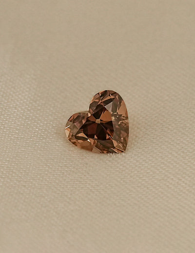 Champagne Old Mine Cut Heart Shape Loose Diamond