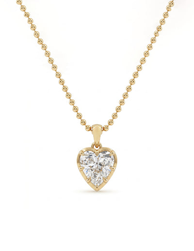 Old Mine Heart Bezel Setting Pendant