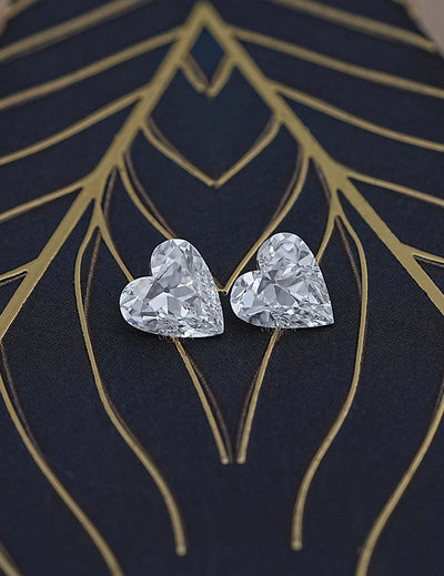 Old Mine Heart Shaped Loose Diamonds Pair