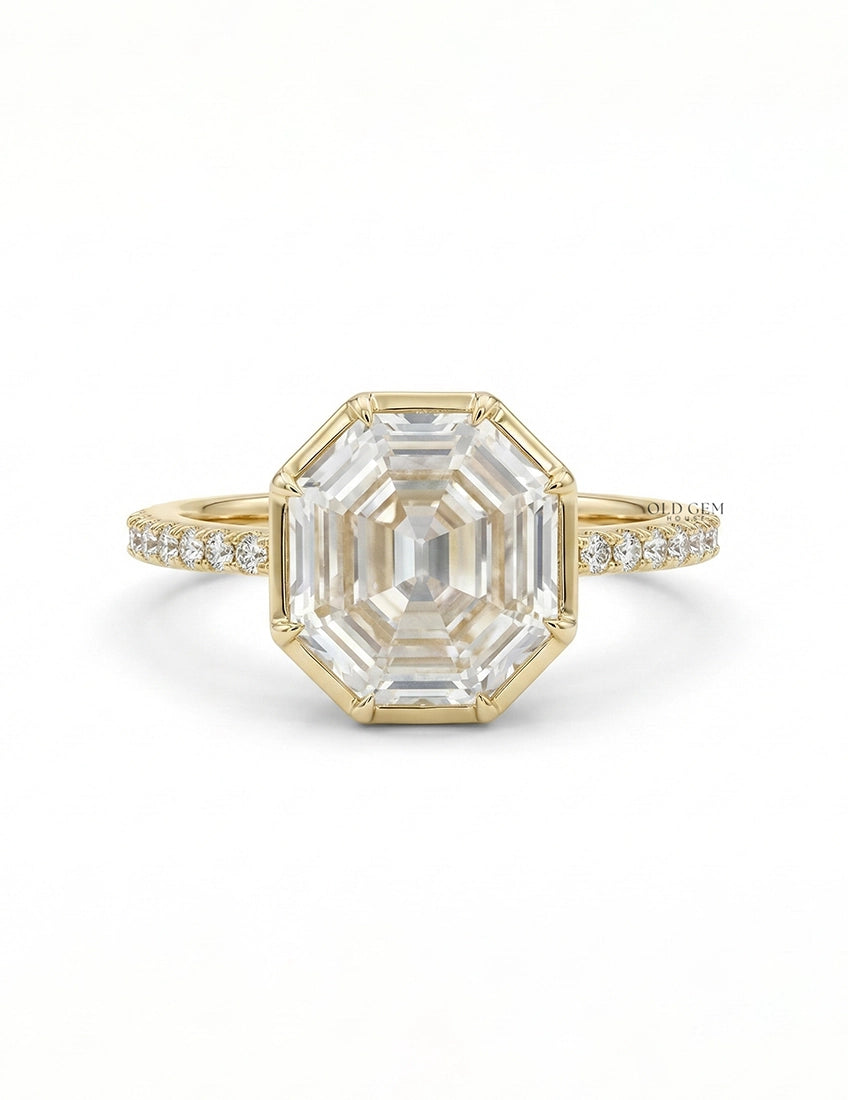 Old Mine Hexagon Diamond Engagement Ring
