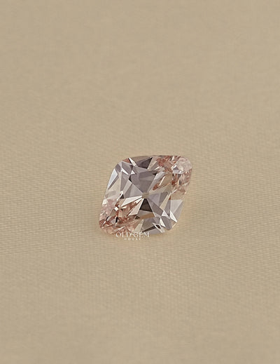 Light Champagne Old Mine Lozenge Lab Diamond