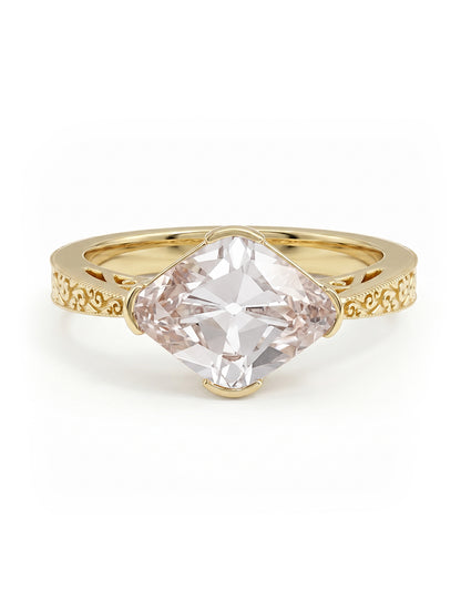 Old Mine Lozenge Cut Georgian Solitaire Ring Engagement Ring