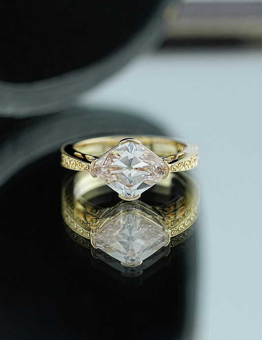 Old Mine Lozenge Cut Georgian Solitaire Ring Engagement Ring