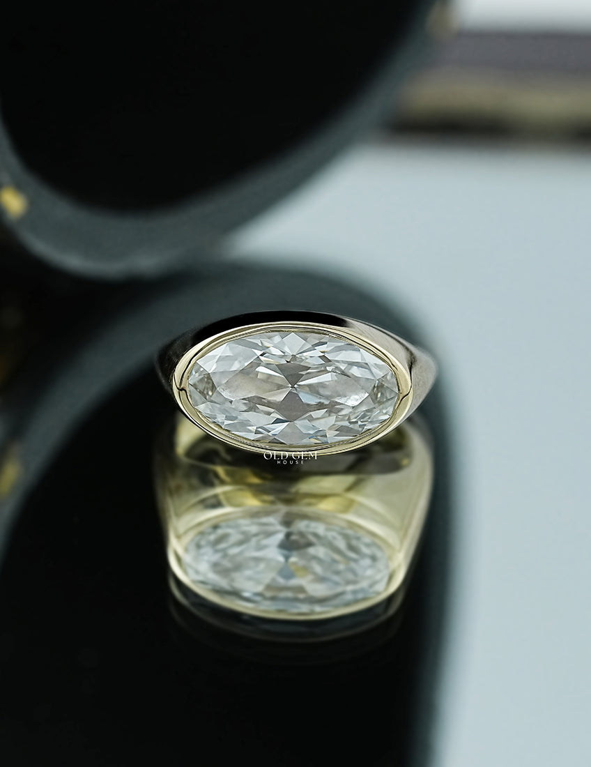 Georgian Old Mine Moval Bezel Setting Ring