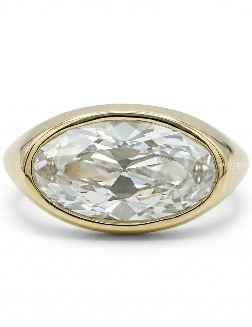 Georgian Old Mine Moval Bezel Setting Ring