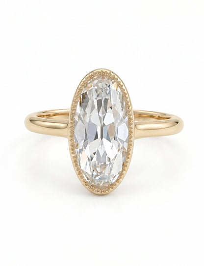 Mid Century Old Mine Moval Cut Engagement Ring Engagement Ring