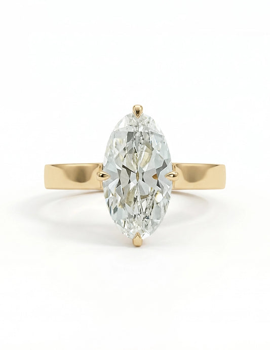 Georgian Old Mine Moval Cut Solitaire Engagement Ring Engagement Ring