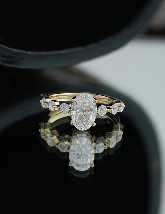 Old Mine Oval with Round Accent Ring