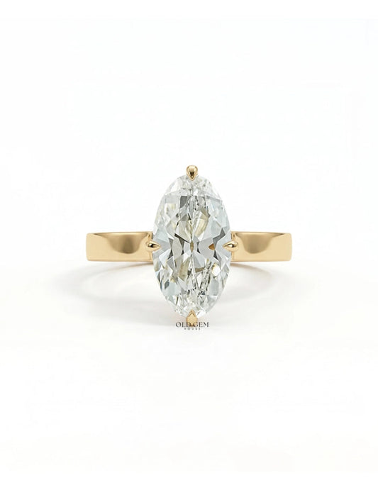 Georgian Old Mine Moval Cut Solitaire Engagement Ring