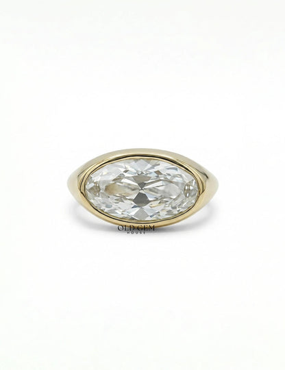 Georgian Old Mine Moval Bezel Setting Ring Engagement RingMen's Jewelry