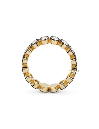 Georgian Style Old Mine Oval Diamond Eternity Wedding Band Wedding Band