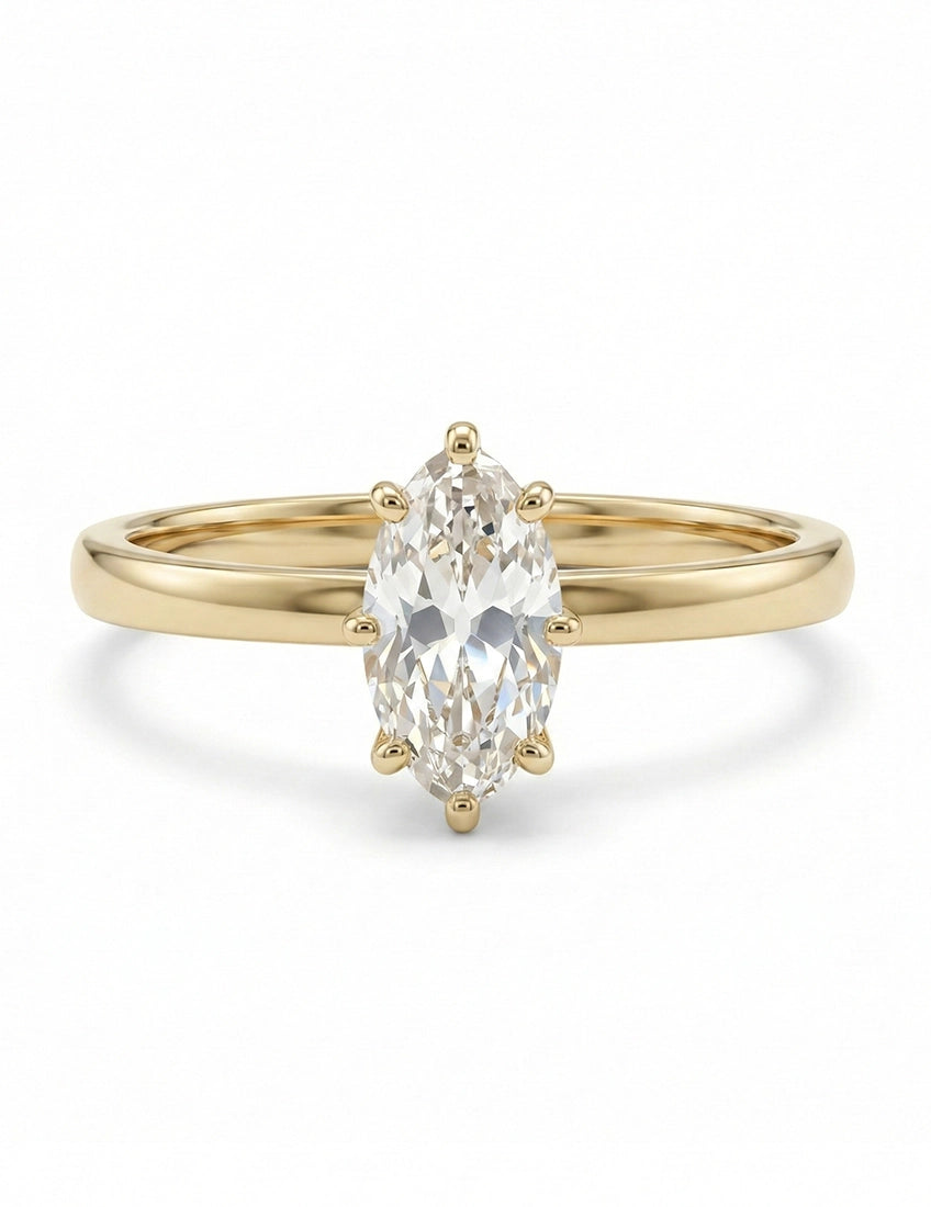Georgian Old Mine Oval Cut Solitaire Engagement Ring Engagement Ring