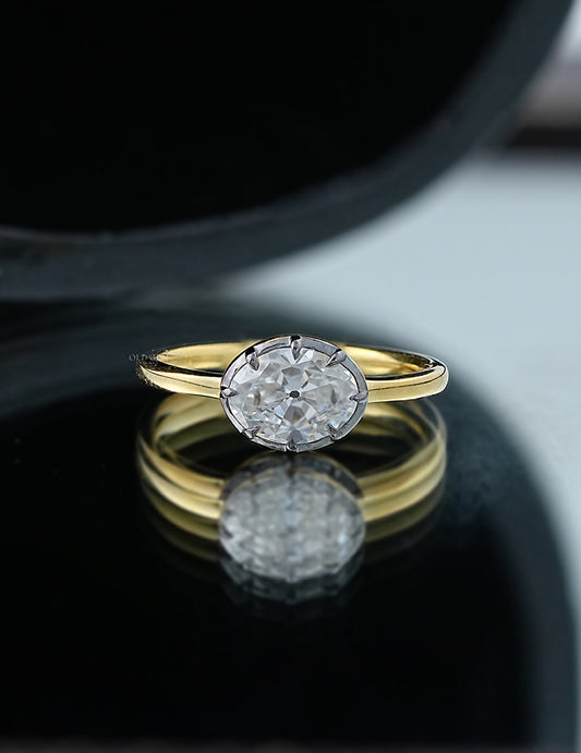 Old Mine Oval Solitaire Ring