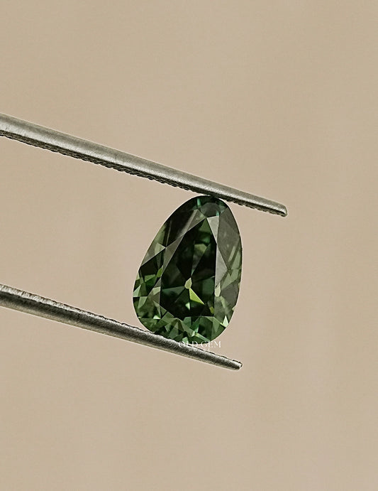 Fancy Deep Green Old Mine Pear Loose Diamond Lab Grown Diamond