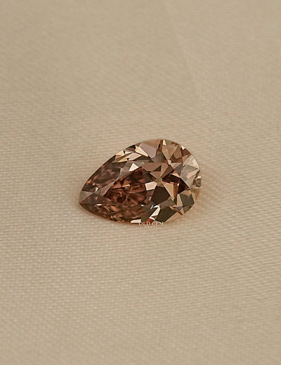 2.10 Carat Old Mine Pear Lab Champagne Diamond