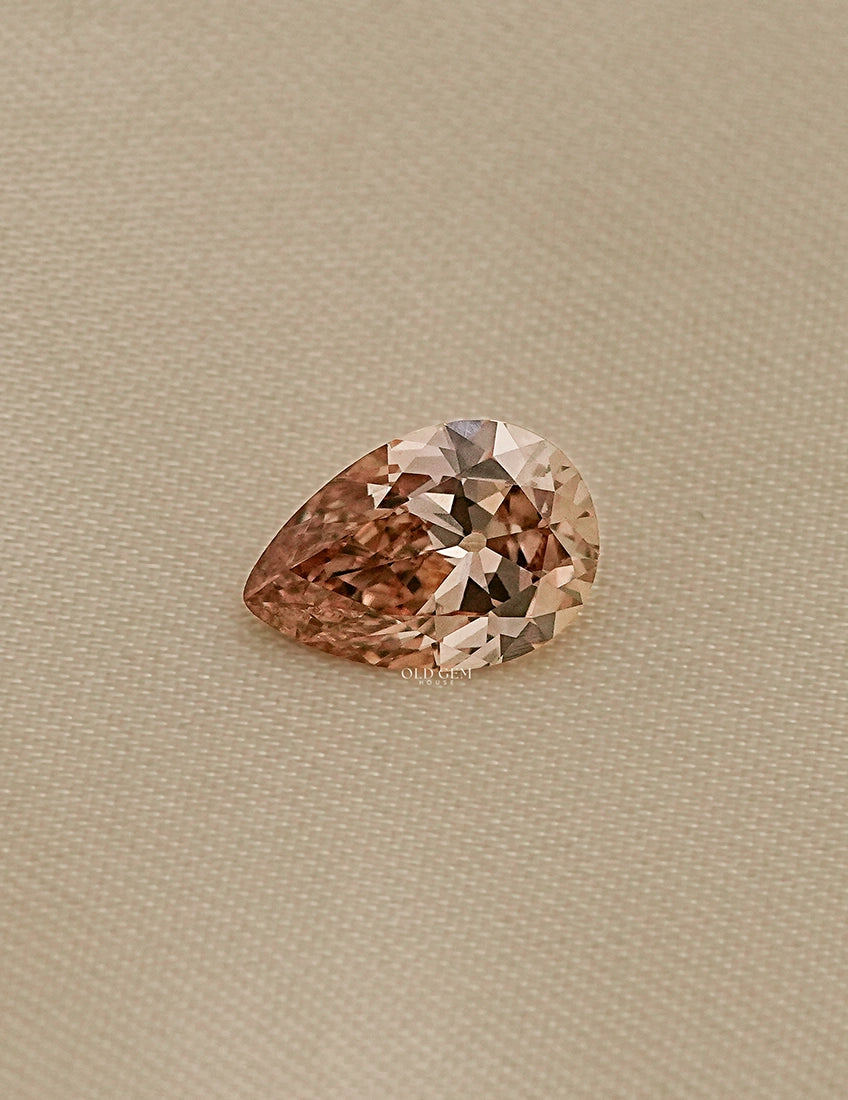 Brown Old Mine Pear Cut Lab Grown Diamond Lab Grown Diamond