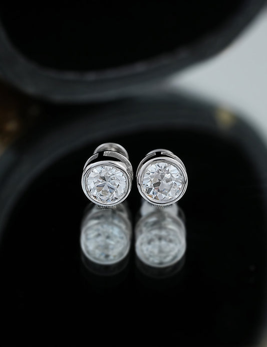 Old Cut Round Bezel Stud