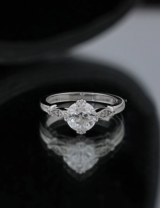 Old European Accent Ring Engagement Ring