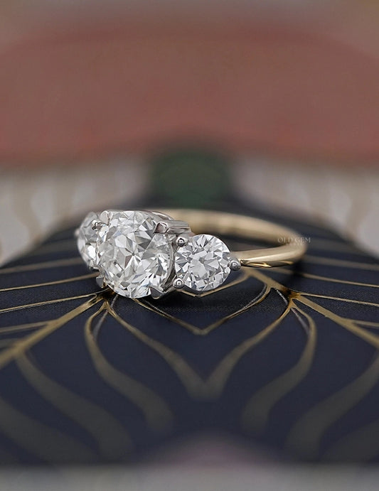 Old European Cut Triology Ring Engagement Ring
