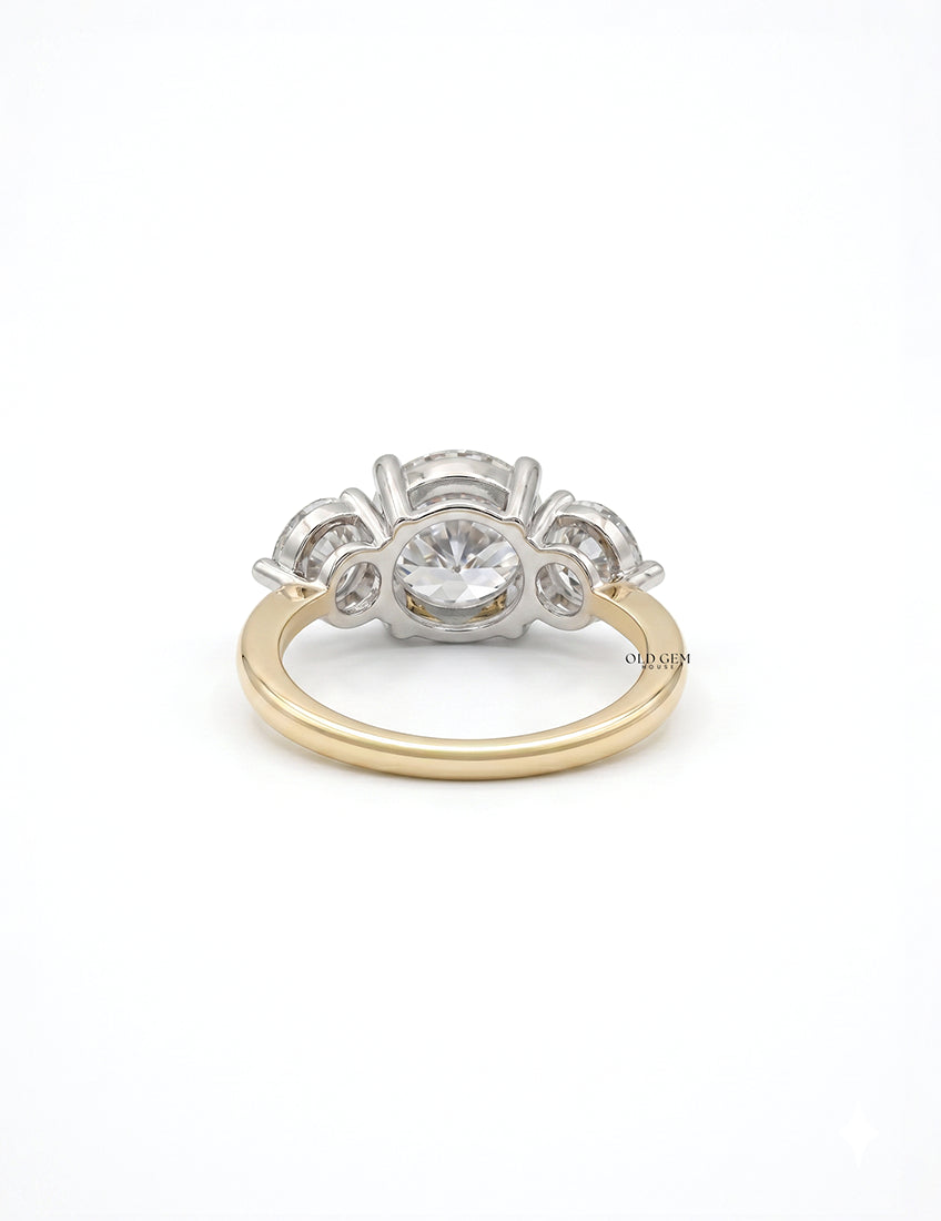 Georgian Old European Cut Diamond Three Stone Ring Engagement Ring