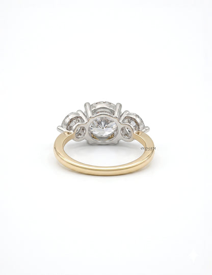 Georgian Old European Cut Diamond Three Stone Ring Engagement Ring