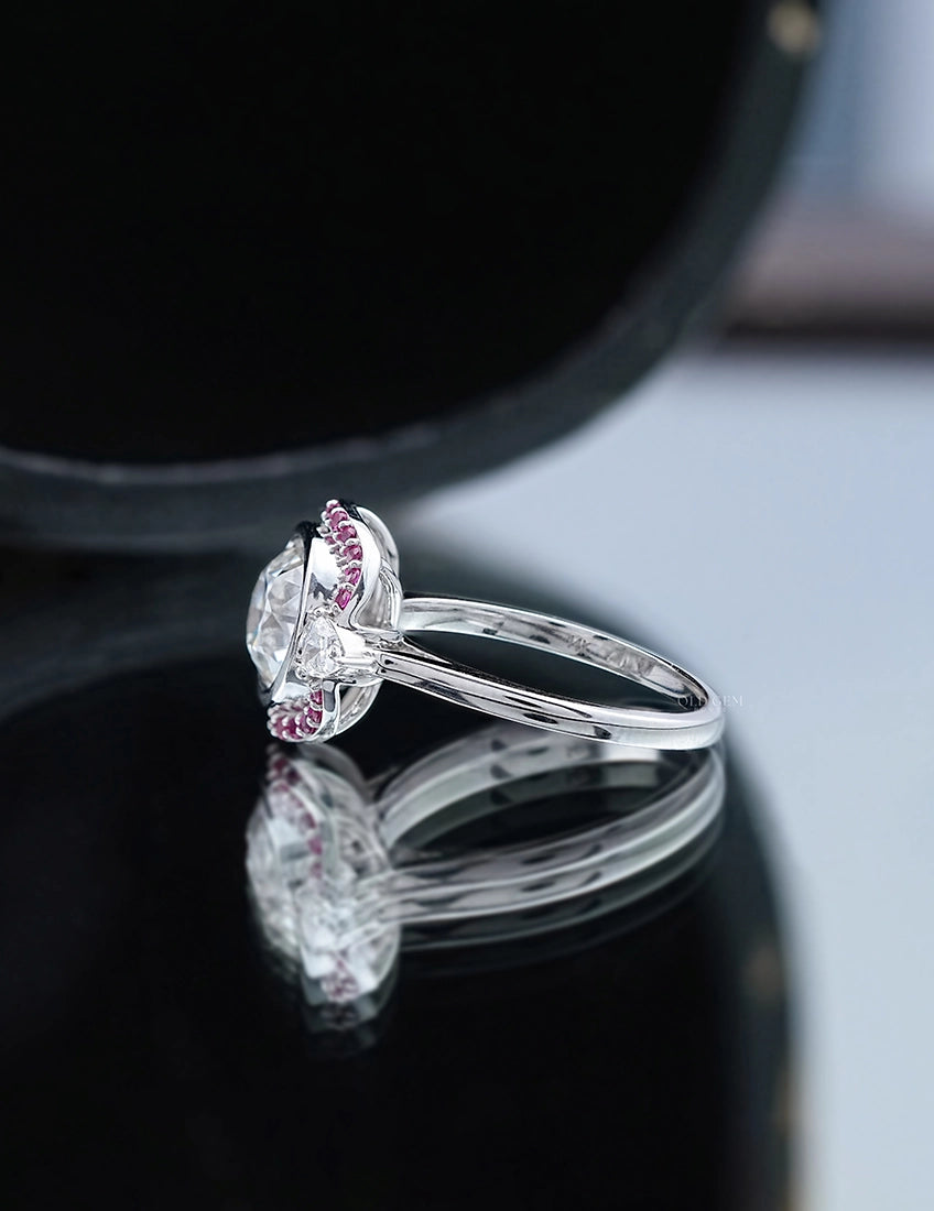 Old Euro Diamond Halo Ring Engagement Ring